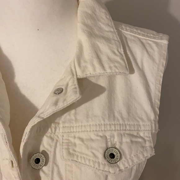 Guess White Jean Vest - Picture 2 of 9